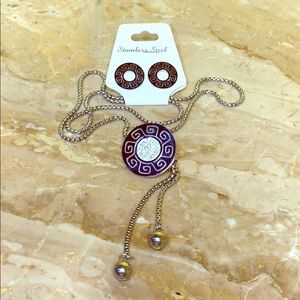 Necklace/ set/ stainless silver